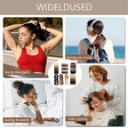 Hair Ties for girls 5 styles Hair Elastics(15 No Damage Hair Ties 50 High Elastic Ties 15 Ponytail Holders 12 Satin Scrunchies 20 Boho hair Bands)Pain-free No Crease multiple colors for all hair types