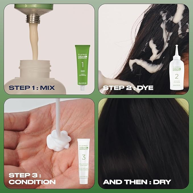 Clairol Natural Instincts 2 Black, Demi-Permanent Hair Dye & Root Touch-Up Bundle