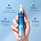 Caffeine Eye Cream, Under Eye Cream for Dark Circles, Puffiness & Puffy Bags, Wrinkles Fine Lines, Eye Roller Serum with 360° Massage Ball for Women and Men - 0.7 fl. oz