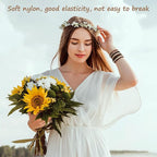 Boho Hair Ties, 20 PCS of 4 Styles Cute Bands for Thick or Thin Hair, No Damage Elastic Bracelets, Brown Hair Accessories for Girls and Women