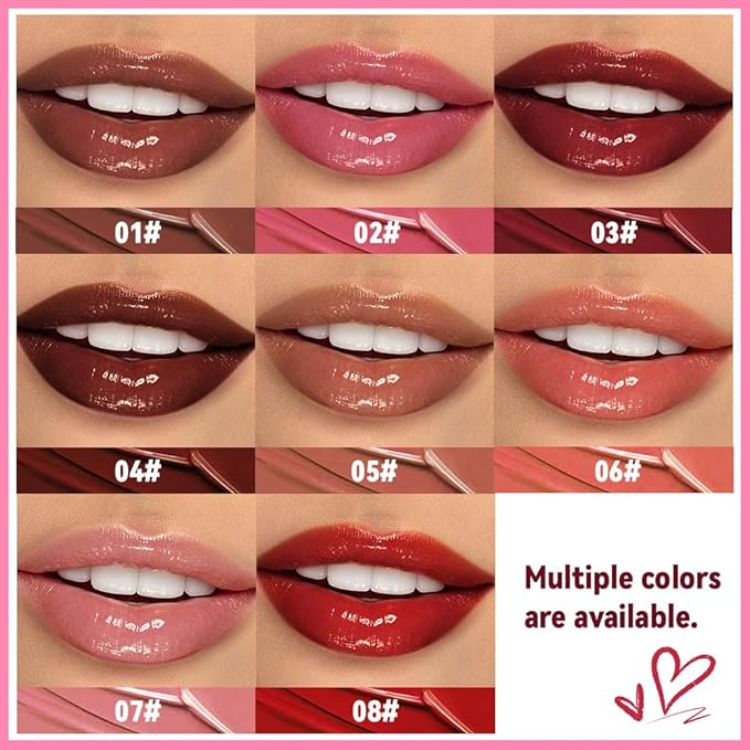 2Pc Butter Lipstick Tinted Lip Balm, Shine Moisturizing Plumper Lipstick for Women, Natural Nourishing Hydrating Lip Gloss Stain for Dry Lips, Lightweight Lip Liner Care Vegan Makeup, 06 & 07