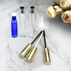 Empty Mascara Tube and Wand Glass, 3PCS 10ml Empty Mascara Tube and Lip Gloss Tubes, Lash Spoolies with Tube, Eyelash Growth Packing Tube Container for Home and Travel (A)