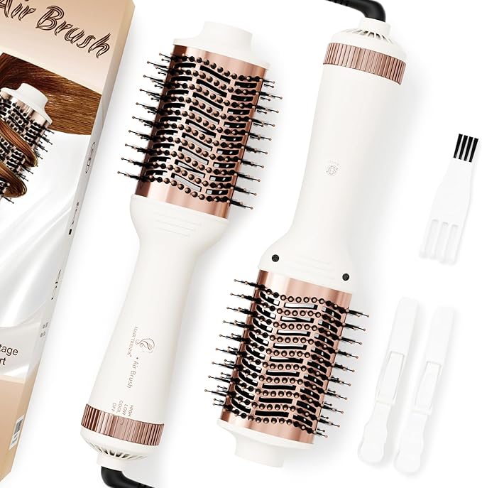 1200W Big Size Professional Hair Dryer Brush Blow Dryer Brush in One, 110v-220v Hot Air Straightener Brush for Smooth Frizz-Free Blowout, Fast Dry & Style