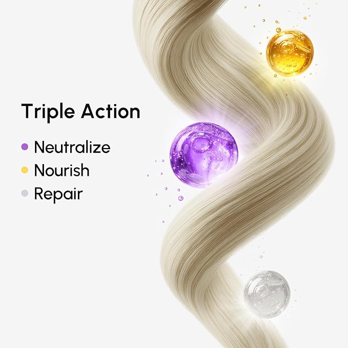 MAREE Deep Conditioning Purple Hair Mask for Blonde Hair – Purple Toner for Brassy, Bleached, Silver, or Color Treated Hair – Hair Repair Mask Keratin Hair Treatment – Matizador Para Cabello Rubio