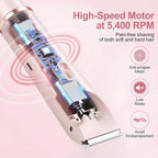 2025 New Bikini Trimmer for Women, 2 in 1 Dual Head Body Bikini Shaver, Ultra Low Silent, Painless & Cordless Hair Removal for Body , IPX7 Waterproof & Easy Cleaning for Shower & Travel (Pink)