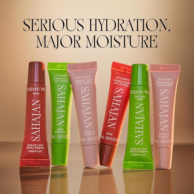 Sahajan Lip Karma Mint | Nourishing Lip Balm with Argan Oil, Castor Oil, Vitamin E | Clean Ayurvedic Hydrating Lip Balm | Softens, Smooths, Soothes Chapped Dry Lips, Lasting Moisture | 0.4 fl oz