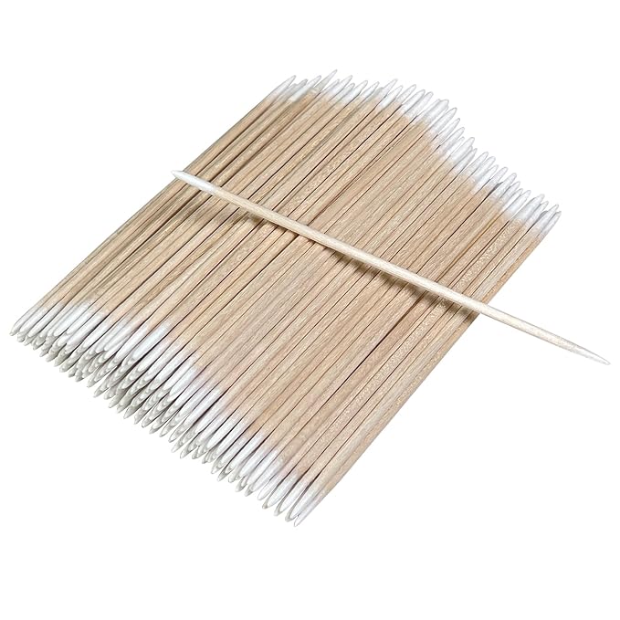 200 Pcs Double Pointed Cotton Swabs for Nails, 4 Inch Lint Free Microblading Cotton Swab for Makeup, Nail Polish Clean Up Tool, for Beauty, Precision Makeup and Craft Applicators