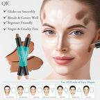 2-in-1 Contour & Highlighter Stick - Dual-Ended, Waterproof, Long-Lasting, for All Skin Tones (02# Lotus root Pink + Coffee)