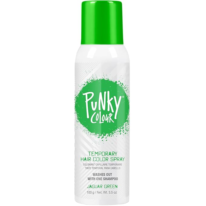 Punky Temporary Hair Color Spray – Jaguar Green, Instant Vivid Temporary Hair Dye for Women, Wash Out, Hair-Color Spray, 3.5 oz, 1 Pack
