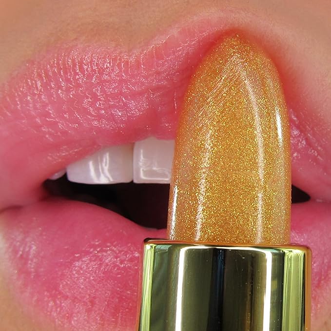 Winky Lux Citrine Glimmer Balm – Nourishing pH Lip Balm with Color Changing Golden Pink Tint, Hydrating Ceramides Soften Lips, Coconut Scent