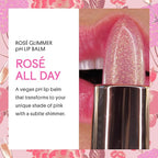 Winky Lux Rosé Glimmer Balm -Hydrating ph Lip Balm, Natural Pink Tint with pH Color Changing, Moisturize & Soften Lips While Leaving Sheer Pink Tint, with Vanilla Scent