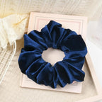 CEELGON Navy Blue Big Velvet Scrunchie 6.5 Inches Jumbo Scrunchies Hair Ties Oversized Ponytail Holder for Thick Curly Hair Extra Large Hair Accessories for Women (Navy Blue)