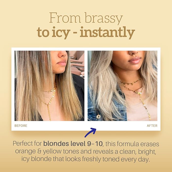 Robson Peluquero Blue Hair Gloss Toner for Blonde Hair, Platinum Blonde | Neutralize, Correct, Enhance Color & Hydrates| No Yellow Orange & Cooper Tones for Brassy Hair, Bleached, Highlights- 34 Fl.oz