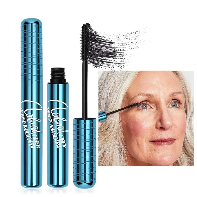 Volumizing Mascara for Older Women 60 Plus - Lengthening & Thickening Formula, Smudge-Proof, Clump-Free, Waterproof Mascara for Thin Lashes, Ultra-Defining Lash Lift for Mature Eyes (Black, 1)
