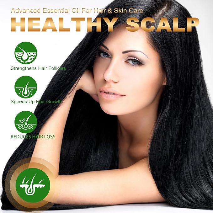 100% Pure Organic Rosemary Essential Oil for Hair Growth - Multi-Purpose Hair Treatment Oil Promotes Eyelash & Eyebrow Growth, 2.02fl oz (Small, Rosemary)