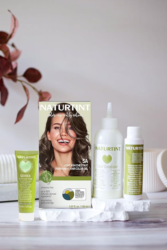 Naturtint 5A Light Ash Chestnut Permanent Hair Color (Pack of 1), Ammonia Free, Vegan, Cruelty Free, up to 100% Gray Coverage, Long Lasting Results (Packaging may vary)