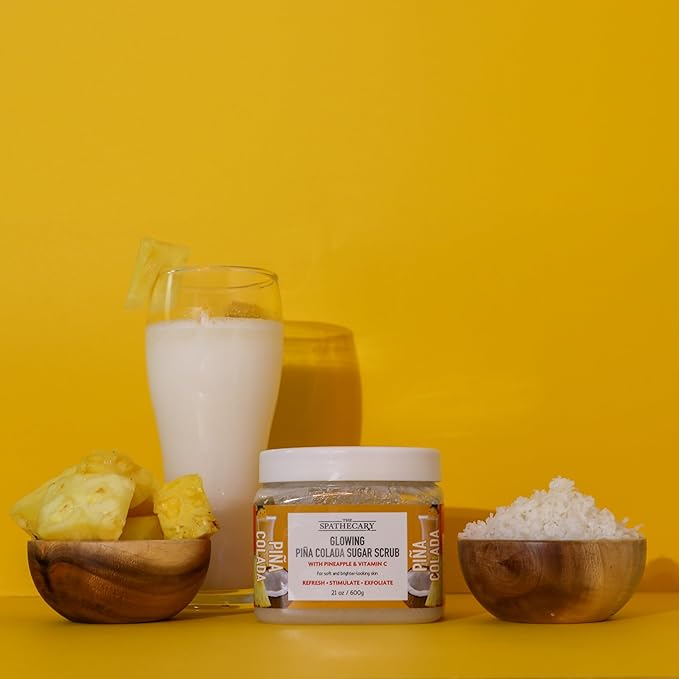 Pina Colada Glowing Sugar Scrub, with Pineapple and Vitamin C, 21 oz