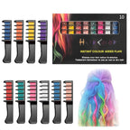 Festive Fun Hair Chalk Combs,10 Colors Instant Hair Color Comb Washable Quick Dry Vibrant Temporary ColorWashable Hair Chalk New Year Birthday Cosplay, Birthday Party, Christmas Gifts (10 Color)