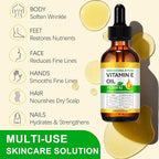 Pure Vitamin E Oil, 75,000 IU Ultra Concentrated & Natural for Stretch Mark/Scars Treatment, Smoothing & Moisturizing Skin & Hair & Cuticles, Cold Pressed/Hexane Free/Non-GMO, 60ML/2Fl Oz