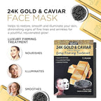 Azure Cosmetics 24K Gold, Caviar, Vitamin C, Hyaluronic Acid, Retinol & Collagen Anti-Aging Face Mask - Ultimate Variety Pack of 20 - Dermatologist Tested - Hydrating & Firming - Korean Skin Care