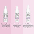 Rizos Curls Trio Bundle, Hydrating Shampoo & Deep Conditioner & Curl Cream Bundle, Gently Cleanse and Hydrate Curly Hair, Style & Define Curls for Frizz Free Volume, For All Curl Patterns 2a - 4c