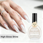 16.5ml White Glitter Nail Polish Large Volume Quick Dry Nail Polish, Long Lasting Shine, Fingernail Toenail Nail Art DIY Home Travel Nail Art Gift