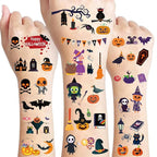360PCS Halloween Temporary Tattoos for Kids, Halloween Face Fake Tattoo Body Stickers Decorations, Face Makeup Assorted Prizes Goody Bag Stuffers Party Favors Supplies Decor Pumpkin Witch Skull Adult