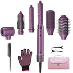 StyleVibe 6-in-1 Air Styler, Hair Dryer & Blow Dryer Brush with Travel Case - Auto Wrap Curls (L/R), Fast Drying, Thermal Round Brush for Smooth Blowouts & Frizz-Free Volume, No Heat Damage