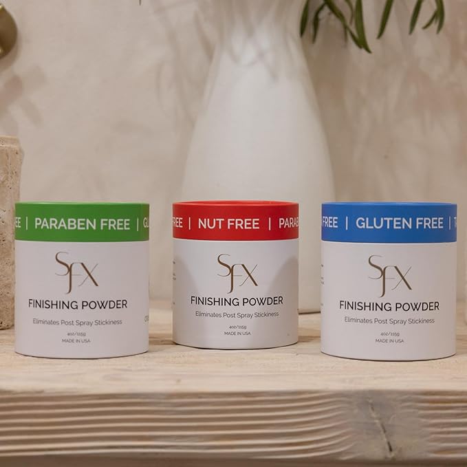 SunFX Post Spray Tan Translucent Finishing Powder | Talc Free | Sunless Tanning Setting Powder | Shimmer | Crisp & Fresh, 4.00 Ounce (Pack of 1)