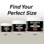 GOLD Braiding Gel Maximum Hold for LOC & Twist - No Flaking, No Whitening, Fast Drying, High Shine, Cool & Refreshing, Long Lasting Hold (10 oz)