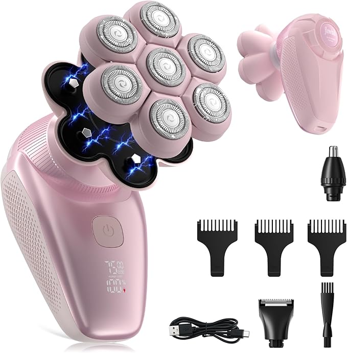 3-in-1 Electric Razor for Women, Painless Bikini Trimmer & Body Shaver, IPX7 Waterproof Wet/Dry, 120-Min Type-C Rechargeable, Gentle & Smooth Pink Shaver, Ideal Holiday Gift for Her