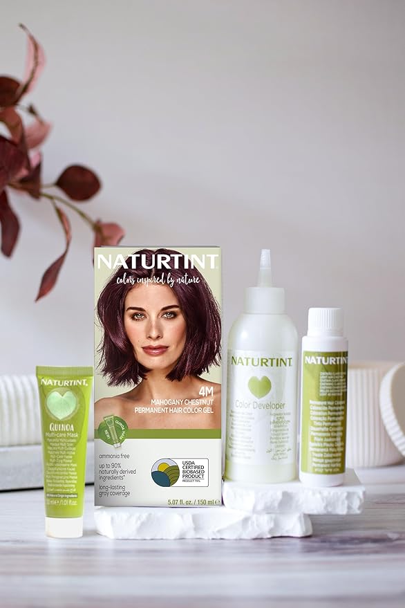 Naturtint 4M Mahogany Chestnut Permanent Hair Color (Pack of 1), Ammonia Free, Vegan, Cruelty Free, up to 100% Gray Coverage, Long Lasting Results (Packaging may vary)