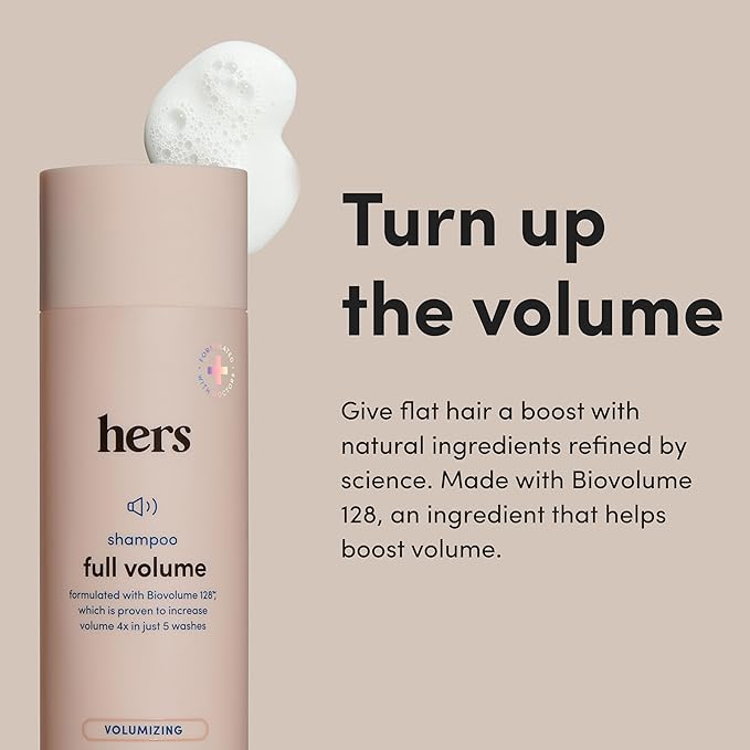 hers Full Volume Shampoo, 2 Pack - Volumizing Shampoo for Women with Biotin - Adds Lightweight Volume, Shine & Bounce - Coastal Cedar Citron - 2 x 6.4 fl oz