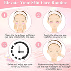 2 Pairs Under Eye Patches Silicone - Reusable Eye Patches, Eye Wrinkle Patches, Under Eye Mask, Plump Fine Lines & Wrinkles with Metal Eye Cream Applicator, Tin Case