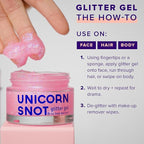 UNICORN SNOT Holographic Face Glitter & Body Glitter Gel | Holiday Glitter Makeup: Stocking Stuffers & Christmas Gift | Hair Glitter, Vegan & Cruelty Free, 1.7 oz Pink Glitter (Flamingo)