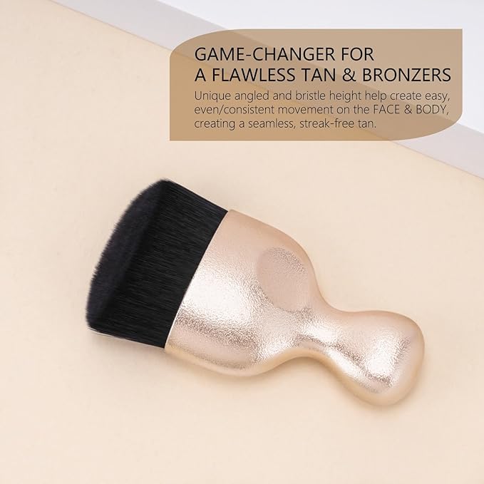 Bronze Tan Tanning Brush - Body Makeup Brush - Kabuki Brush for Self Tanner, Leg Makeup, Self Tanning Mitt Applicator for Face, Blend & Blur Body Applicator