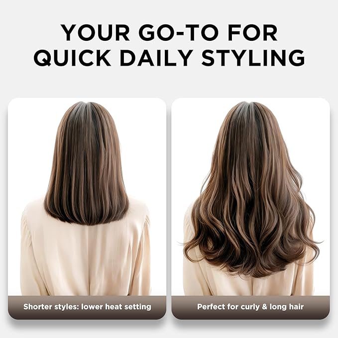 Aima Beauty Blow Dryer Brush - Ionic Ceramic Hot Air Brush for Frizz-Free Straightening & Voluminous Blowout, 2.3‘’/ 60mm Oval Barrel with Nylon Bristles, 360 Surrounded Vent, 3 Heat Settings, White