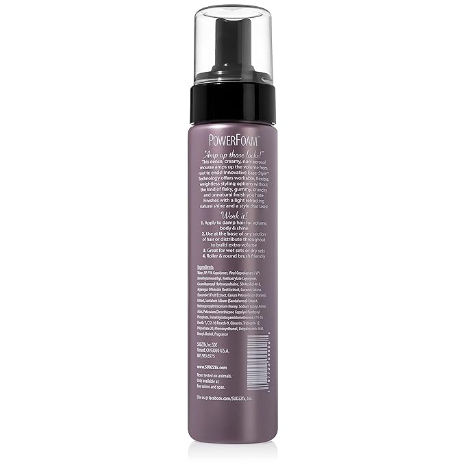 SUDZZfx Powerfoam Styling Souffle - Non-Aerosol Thickening Mousse for Curly Hair - Travel Size Foam for Black Women & Men
