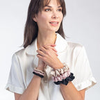 Fishers Finery 25 Momme Pure Mulberry Silk Skinny Scrunchies | Hair Tie Set for Thin Hair (Red|Green|White - 6 Pk)