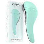 Crave Naturals Biggie Glide Thru Hair Brush - Detangler Brush for Curly, Straight, Wet or Dry Hair - Gentle Detangling Brushes for Adults, Kids, Toddlers - Hair Accessories for Women, 8.4"x3.4" - Mint