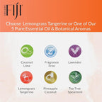 Organic Fiji Raw Cold Pressed Coconut Oil for Hair, Skin, Face & Body | Relaxing Massage Oil | Lemongrass Tangerine,12 oz for Women Men & Baby