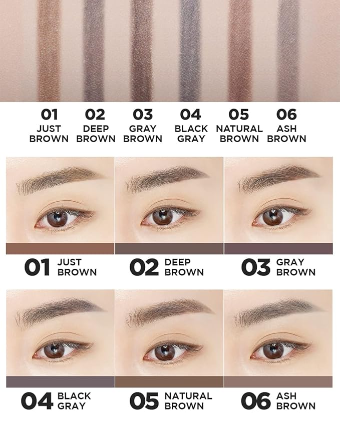 THESAEM Artlook Eyebrow Definer Pencil with Spoolie Brush 04 Black Gray – Long Lasting Eyebrow Makeup for Soft Textured with Vitamin E - Triangular Pencil