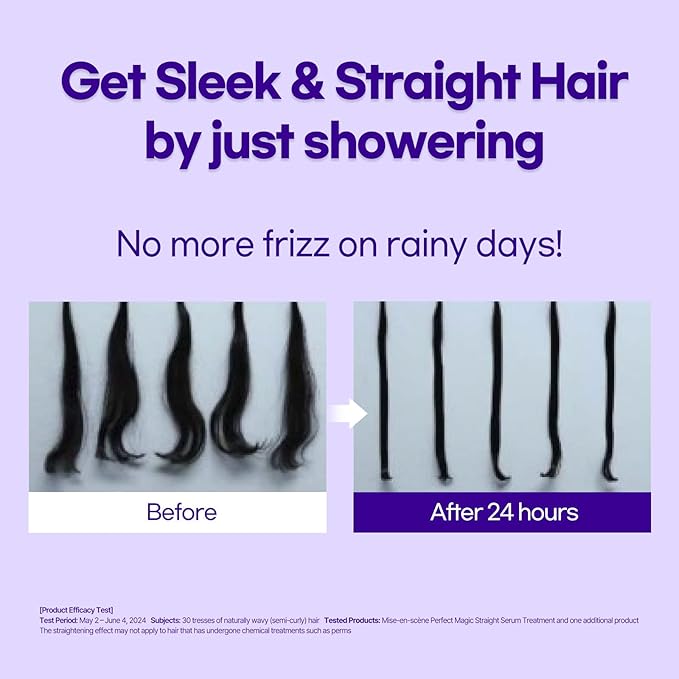 Mise En Scene Perfect Serum Magic Straight - Hair Taming Oil for Frizzy | Heat Protectant | Straightening Fixing | Humidity Hair Products | Coconut Oil | Sleek and Shine | Bergamot Scent, 2.70 Fl Oz