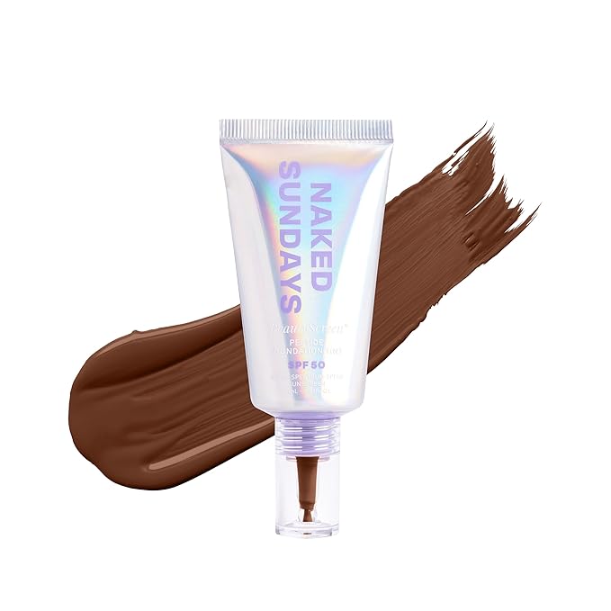 Naked Sundays BeautyScreen™ SPF 50 Peptide Foundation Tint – Tinted Sunscreen & Skincare Makeup with Zinc Oxide, Niacinamide – Lightweight Natural Coverage, 9.6. Rich Neutral, 1.01 oz