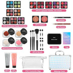 Anpro All-In-One Makeup Kit for Girls 10-12 with Case, Pro Teen Makeup Set, Tween Makeup Kit for Teens Women, Full Make Up Starter Kit with Brushes, Lipstick, Eye Shadow, Palette, Blush, Glitter Gel
