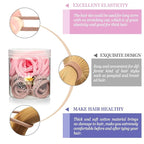 50Pcs Hair Ties for Women Girls,Cotton Seamless Hair Ties, Soft Ponytail Holders,No Crease No Damage Elastics Hair Bands with Box for Thick Heavy and Curly Hair (Pink)