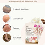 Epielle Hydrating Foot Mask 6 Pairs, Relieve and Soften with Shea Butter & Jojoba Oil, Deep Moisturizing Socks for Dry, Cracked Feet, Self Care Gifts for Women, Spa Kit, Stocking Stuffers