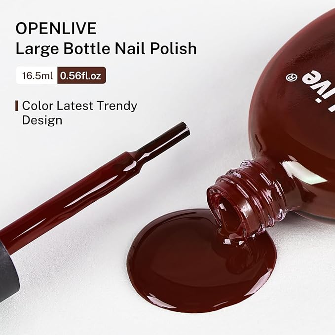 16.5ml Brown Nail Polish Large Volume Quick Drying Nail Polish, Fast Drying and Long Lasting Color Nail Art DIY Home Manicure Gift for Women