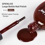 16.5ml Brown Nail Polish Large Volume Quick Drying Nail Polish, Fast Drying and Long Lasting Color Nail Art DIY Home Manicure Gift for Women
