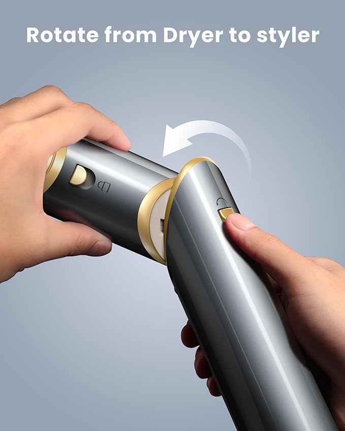 Easywave 5 in 1 Multi Hair Styler Dryer Brush: 110,000 RPM High-Speed, Flexible Air Styling & Drying System, Professional Negative Ionic Hot Air Brush Set for Fast Drying, Curling Volumizing